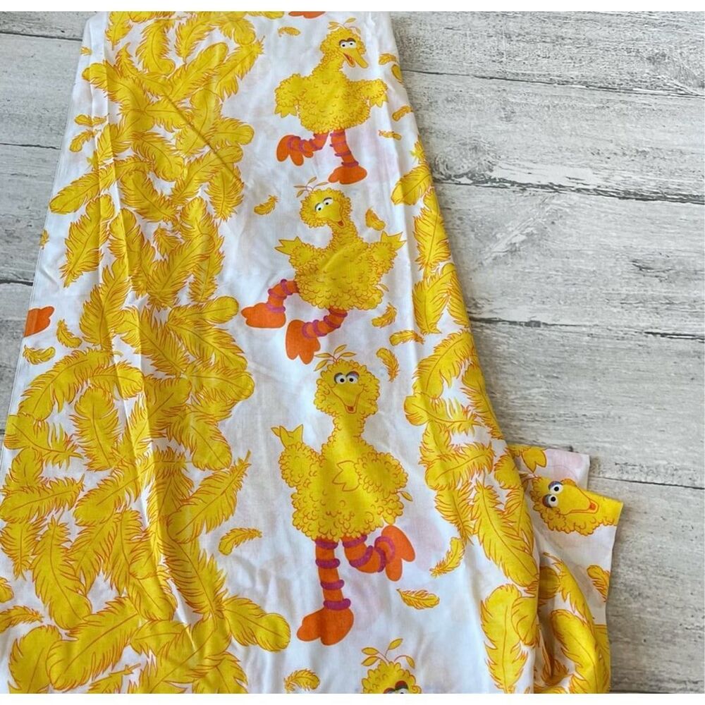 Vintage Big Bird Flat Sheet Sesame Street Retro
